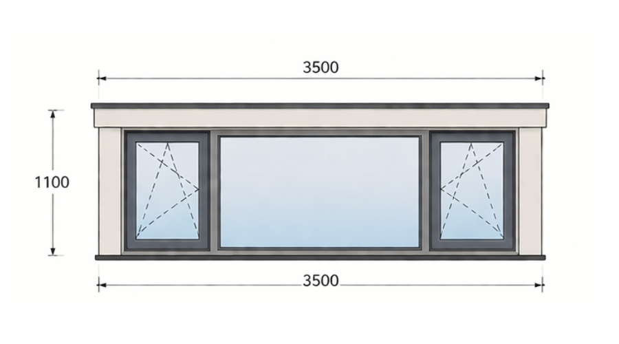 Dakkapel 3,5 meter breed