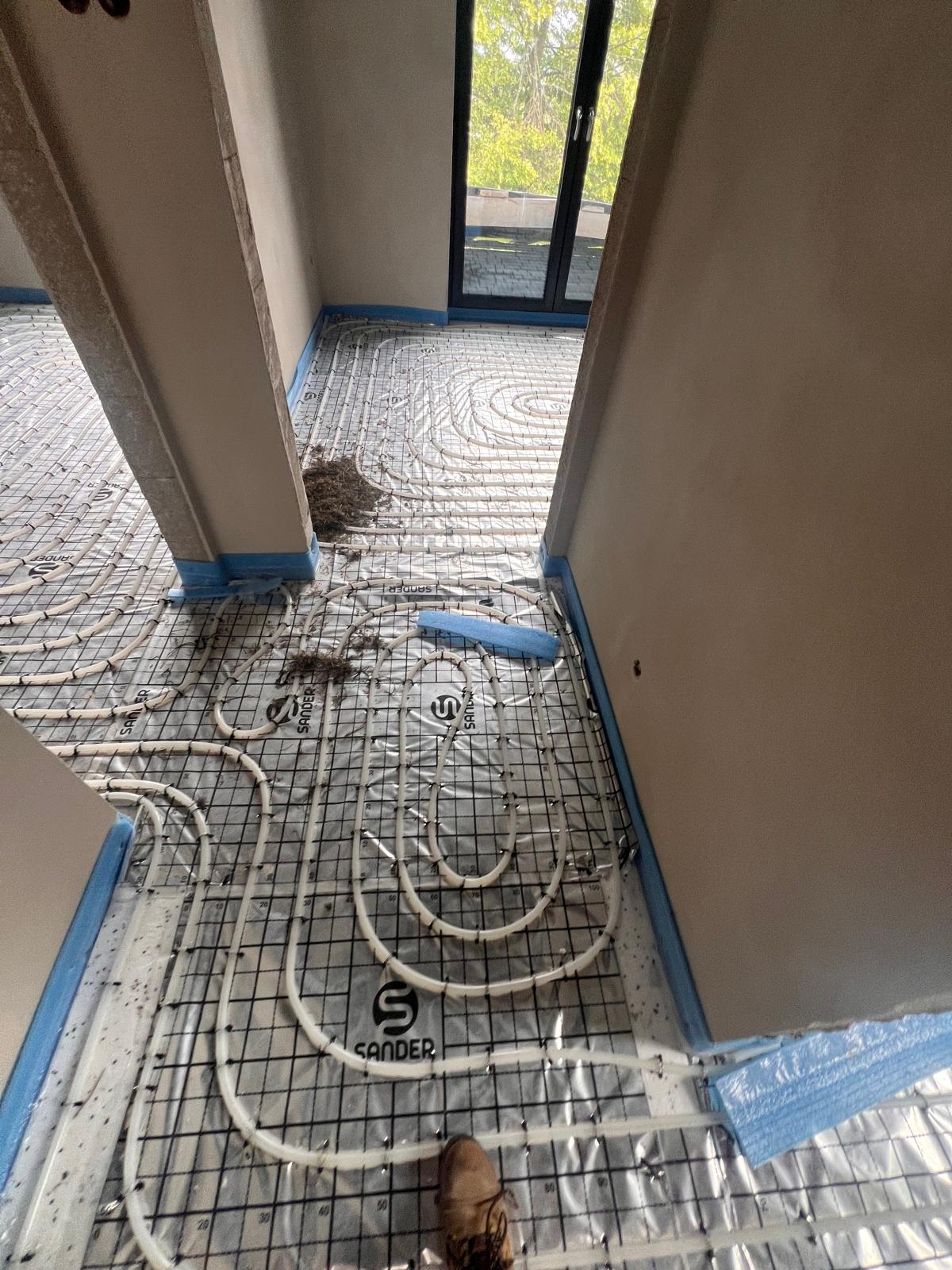 Vloerverwarming project in uitvoering